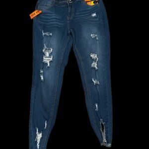 Distressed Blue Jeans